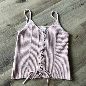 American eagle knitted sweater tank, blush pink